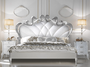 BEATRICE - Wooden double bed with upholstered headboard _ CASA +39